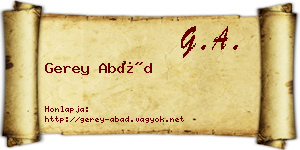 Gerey Abád névjegykártya